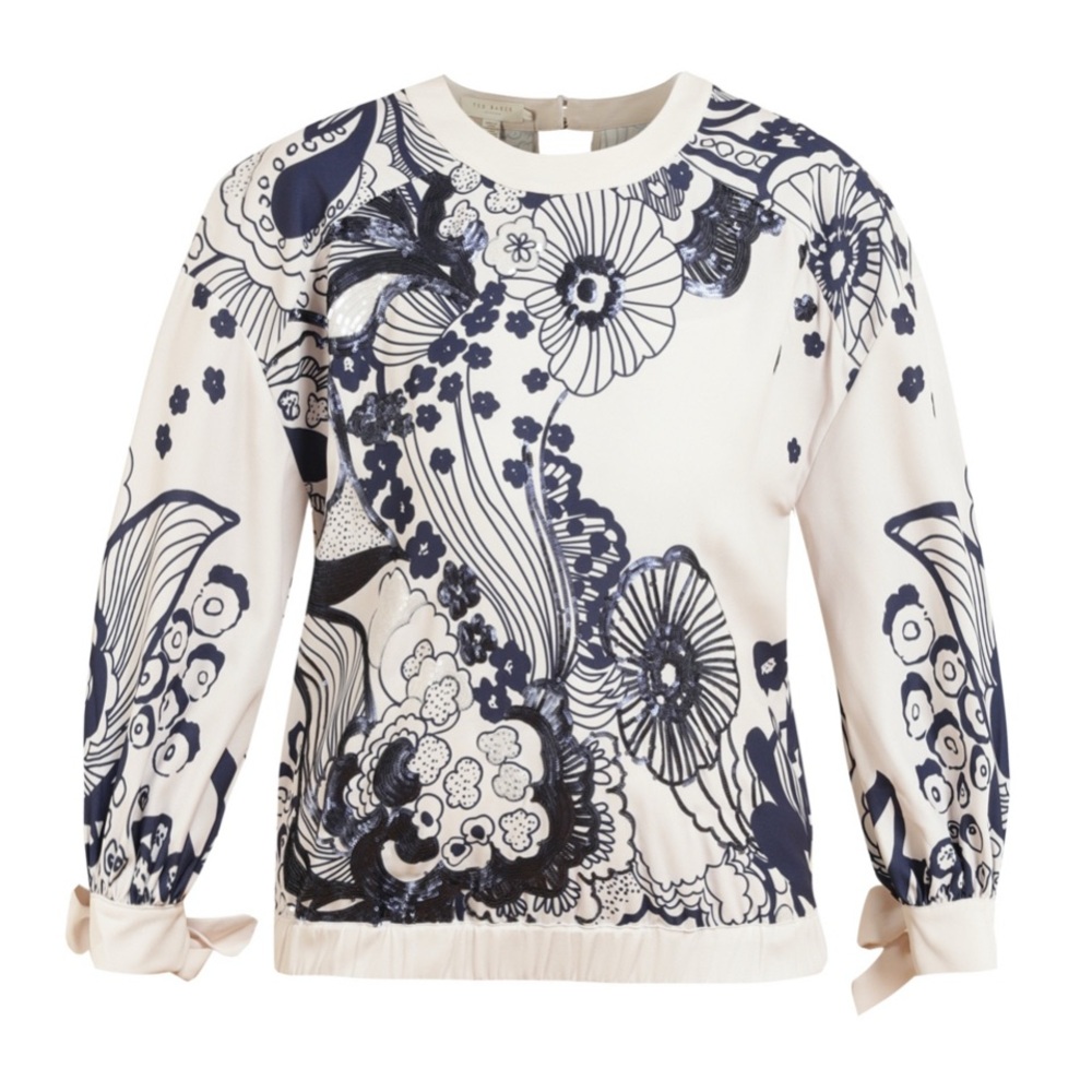 Ted Baker “Sidnye” Floral Print Blouse